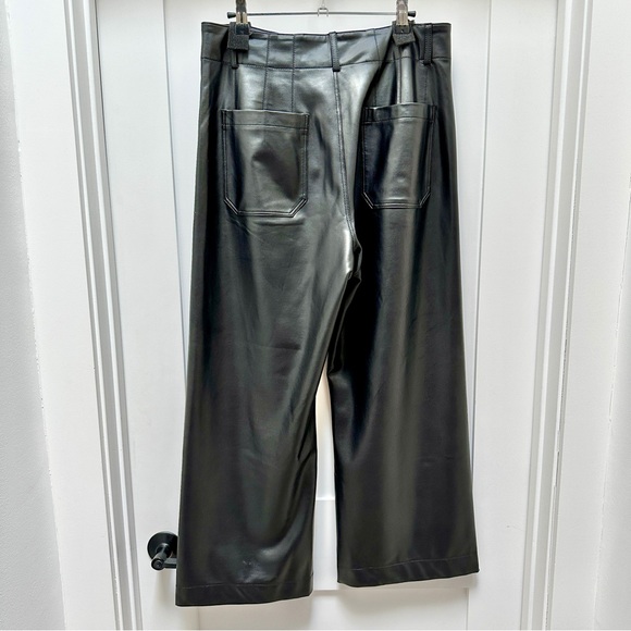 ANTHROPOLOGIE The Colette Cropped Wide-Leg Faux Leather Pants by Maeve - Picture 8 of 11